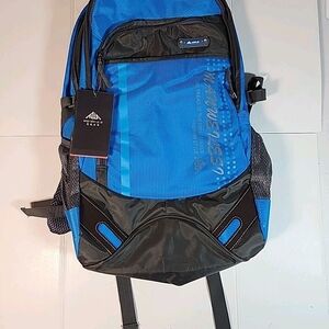 Man Wei Le Si Laptop Backpack Travel Bag Blue Black NEW WITH TAGS
